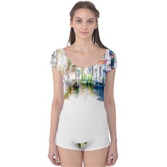 Venice T- Shirt Venice Voyage Art Digital Painting Watercolor Discovery T- Shirt (1) Boyleg Leotard 