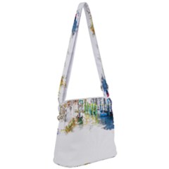 Venice T- Shirt Venice Voyage Art Digital Painting Watercolor Discovery T- Shirt (1) Zipper Messenger Bag