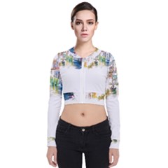 Venice T- Shirt Venice Voyage Art Digital Painting Watercolor Discovery T- Shirt (1) Long Sleeve Zip Up Bomber Jacket