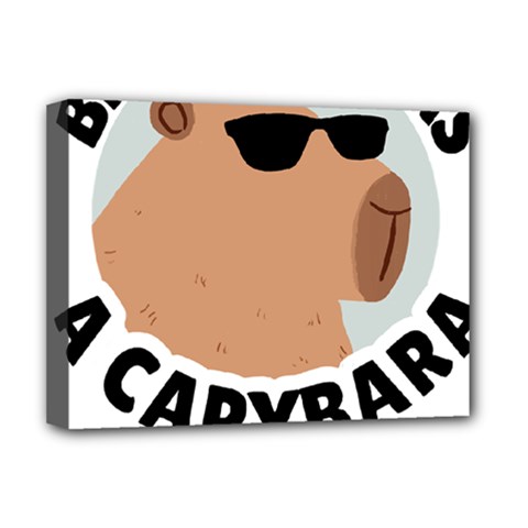 Capybara T- Shirt Be As Cool As A Capybara- A Cute Funny Capybara Wearing Sunglasses T- Shirt Yoga Reflexion Pose T- Shirtyoga Reflexion Pose T- Shirt Deluxe Canvas 16  X 12  (stretched) 