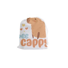 Capybara T- Shirt Bee Cappy - A Cute Capybara And A Bee Illustration T- Shirt Yoga Reflexion Pose T- Shirtyoga Reflexion Pose T- Shirt Drawstring Pouch (small) by hizuto