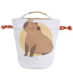 Capybara T- Shirt Cute Gentlemen Capybara T- Shirt Yoga Reflexion Pose T- Shirtyoga Reflexion Pose T- Shirt Drawstring Bucket Bag by hizuto