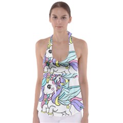 Waitress T- Shirt Awesome Unicorn Waitresses Are Magical For A Waiting Staff T- Shirt Tie Back Tankini Top by ZUXUMI