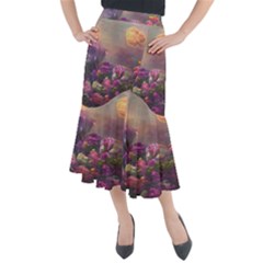 Floral Blossoms  Midi Mermaid Skirt by Internationalstore