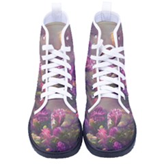 Floral Blossoms  Men s High-top Canvas Sneakers by Internationalstore