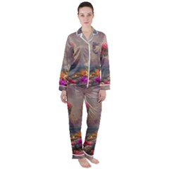 Floral Blossoms  Women s Long Sleeve Satin Pajamas Set	 by Internationalstore