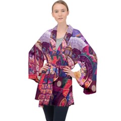 Fantasy  Long Sleeve Velvet Kimono  by Internationalstore