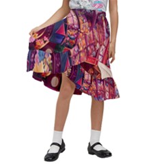Fantasy  Kids  Ruffle Flared Wrap Midi Skirt