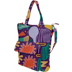Colorful Shapes On A Purple Background Shoulder Tote Bag by LalyLauraFLM