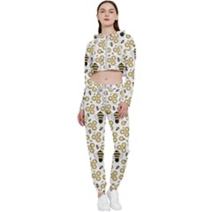 Bee Honeycomb Honeybee Insect Cropped Zip Up Lounge Set by Pakjumat