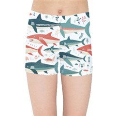 Fish Shark Animal Pattern Kids  Sports Shorts