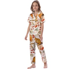 Fur Big Cat Spots Zoo Fast Hunter Kids  Satin Short Sleeve Pajamas Set by Pakjumat