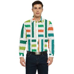 Striped Colorful Pattern Graphic Men s Long Sleeve  Shirt by Pakjumat