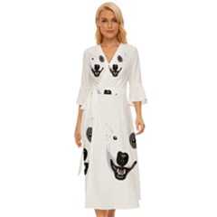 Bull Terrier T- Shirt White Look Calm Bull Terrier 23 T- Shirt Midsummer Wrap Dress by EnriqueJohnson
