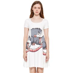 Opossum T-shirtwhite Look Calm Opossum 03 T-shirt (1) Inside Out Cap Sleeve Dress by EnriqueJohnson