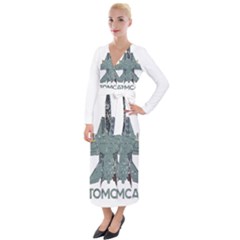 F14 Tomcat Fighter Jet T- Shirt F14 Tomcat Comic Drawing Quote T- Shirt (2) Velvet Maxi Wrap Dress by ZUXUMI