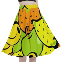 Fruit Food Wallpaper A-line Full Circle Midi Skirt With Pocket by Dutashop