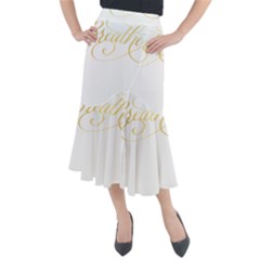 Breathe T- Shirt Breathe In Gold T- Shirt Midi Mermaid Skirt by JamesGoode