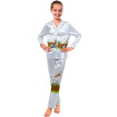 Pelican T-shirtwhite Look Calm Pelican 34 T-shirt (1) Kids  Satin Long Sleeve Pajamas Set by EnriqueJohnson