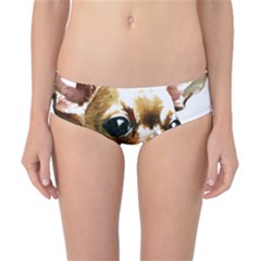 Brown Chihuahua T- Shirt Tan Brown Chihuahua Watercolor Portrait T- Shirt Classic Bikini Bottoms