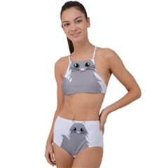 Persian Cat T-shirtwhite Look Calm Persian Cat 09 T-shirt (1) Halter Tankini Set by EnriqueJohnson