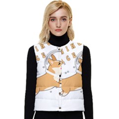 Frawing Space Dog Lover T- Shirt Cool Dog Frawing Space Dog Lover T- Shirt Women s Button Up Puffer Vest by ZUXUMI
