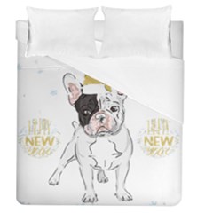 French Bulldog Christmas T- Shirt Happy New Year Frenchie Bulldog T- Shirt Duvet Cover (queen Size) by ZUXUMI