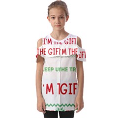 Funny Christmas Sweater T- Shirt Might As Well Sleep Under The Christmas Tree T- Shirt Fold Over Open Sleeve Top by ZUXUMI