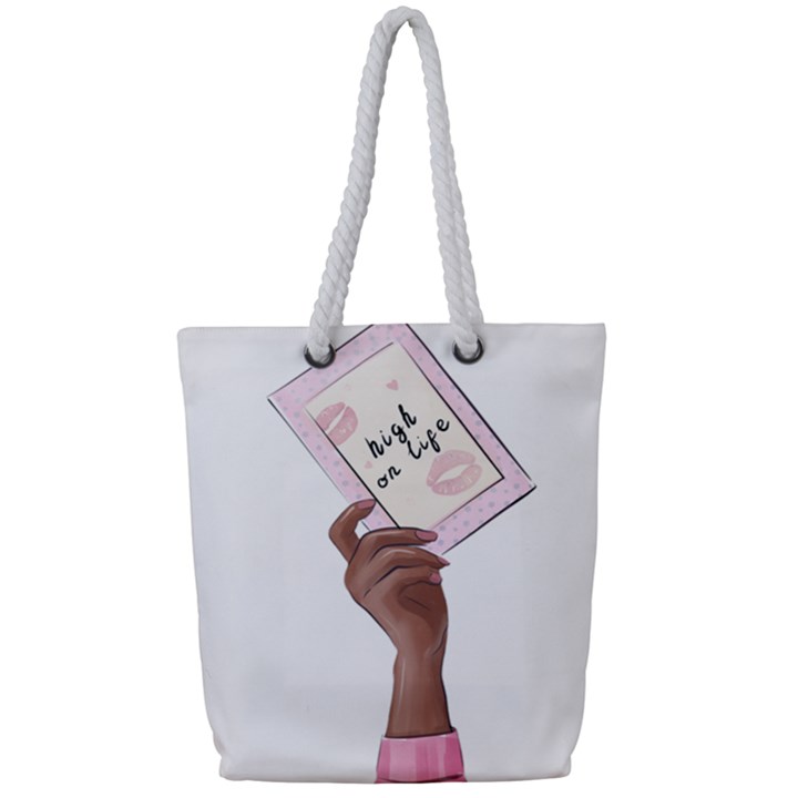 Hand 2 Full Print Rope Handle Tote (Small)