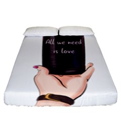 All You Need Is Love 2 Fitted Sheet (queen Size) by SychEva