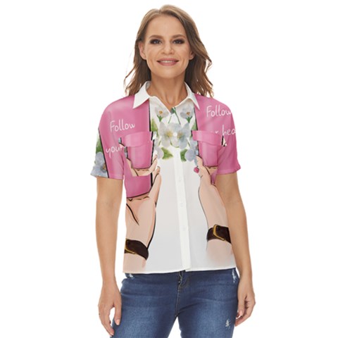 1 Women s Short Sleeve Double Pocket Shirt by SychEva