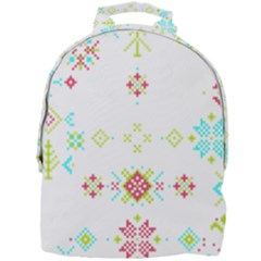 Christmas Cross Stitch Pattern Effect Holidays Symmetry Mini Full Print Backpack by Sarkoni