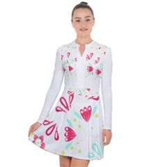 Batik T- Shirt Batik Flower Pattern T- Shirt Long Sleeve Panel Dress