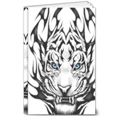 White And Black Tiger 8  X 10  Hardcover Notebook by Sarkoni