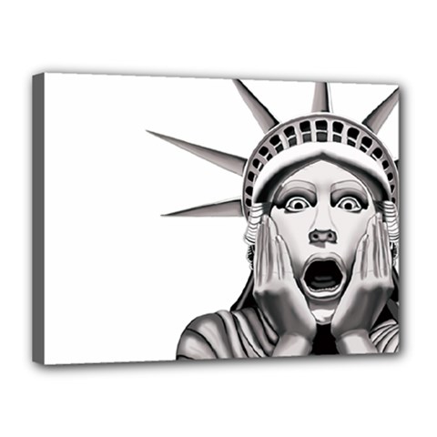 Funny Statue Of Liberty Parody Canvas 16  X 12  (stretched) by Sarkoni