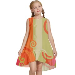 Ring Kringel Background Abstract Red Kids  Frill Swing Dress