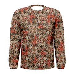 Red Blossom Harmony Pattern Design Men s Long Sleeve T-shirt by dflcprintsclothing