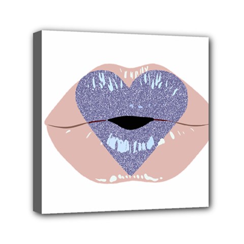 Lips -18 Mini Canvas 6  X 6  (stretched) by SychEva