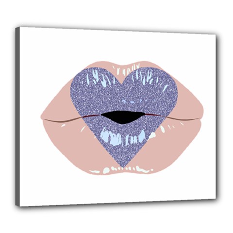 Lips -18 Canvas 24  X 20  (stretched) by SychEva