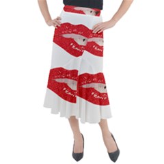 Lips -25 Midi Mermaid Skirt by SychEva