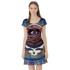 Grateful-dead-ahead-of-their-time Short Sleeve Skater Dress by Sarkoni