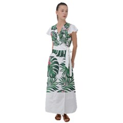 Hawaii T- Shirt Hawaii Coral Flower Fashion T- Shirt Flutter Sleeve Maxi Dress by EnriqueJohnson