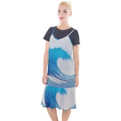 Wave Tsunami Tidal Wave Ocean Sea Water Camis Fishtail Dress by uniart180623