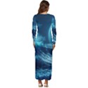 Moonlight High Tide Storm Tsunami Waves Ocean Sea Long Sleeve Longline Maxi Dress View4