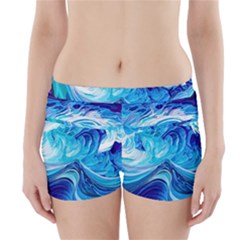 Tsunami Waves Ocean Sea Nautical Nature Water Boyleg Bikini Wrap Bottoms by uniart180623