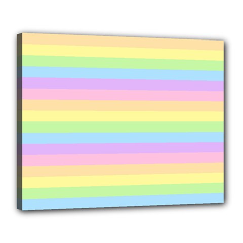 Cute Pastel Rainbow Stripes Canvas 20  X 16  (stretched) by Ket1n9