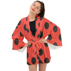 Abstract-bug-cubism-flat-insect Long Sleeve Kimono by Ket1n9