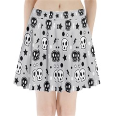 Skull-pattern- Pleated Mini Skirt by Ket1n9