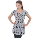 Skull-pattern- Puff Sleeve Tunic Top View1