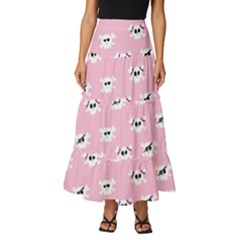 Girly Girlie Punk Skull Tiered Ruffle Maxi Skirt by Ket1n9